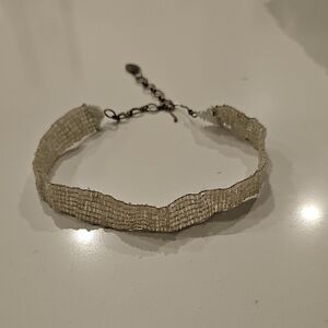 ZAD Pearlescent White Beaded Choker